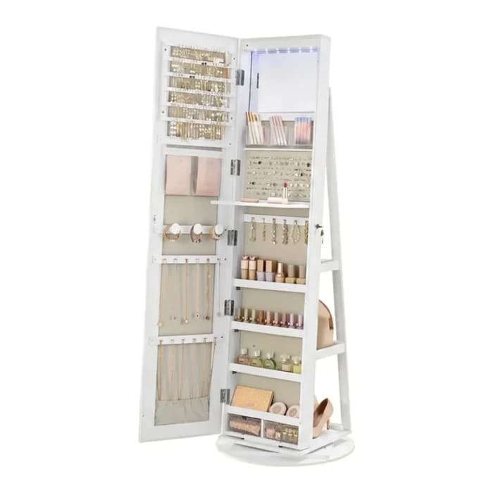 ARMOIRE À BIJOUX PIVOTANTE H162CM - BLANC - Image 1