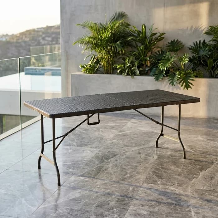 TABLE RECTANGULAIRE PLIABLE - NOIR - Image 1