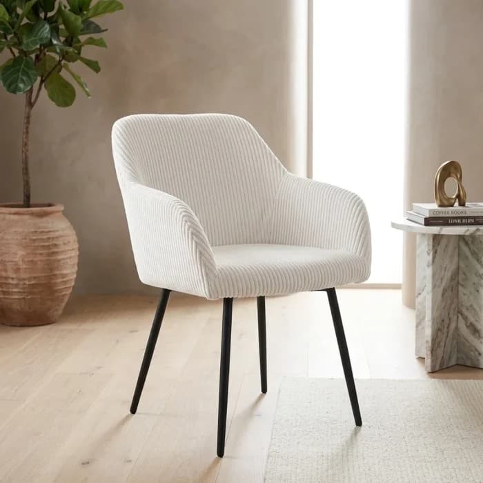 FAUTEUIL EN TISSU CÔTELÉ - BEIGE - Image 1