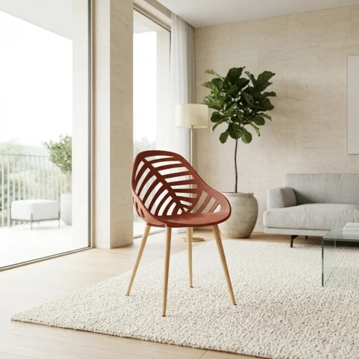CHAISE EN PLASTIQUE - TERRACOTTA - Image 1