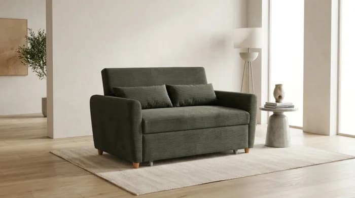 BANQUETTE CLIC-CLAC EFFET VELOUR CÔTELÉ- GRIS FONCÉ - Image 1