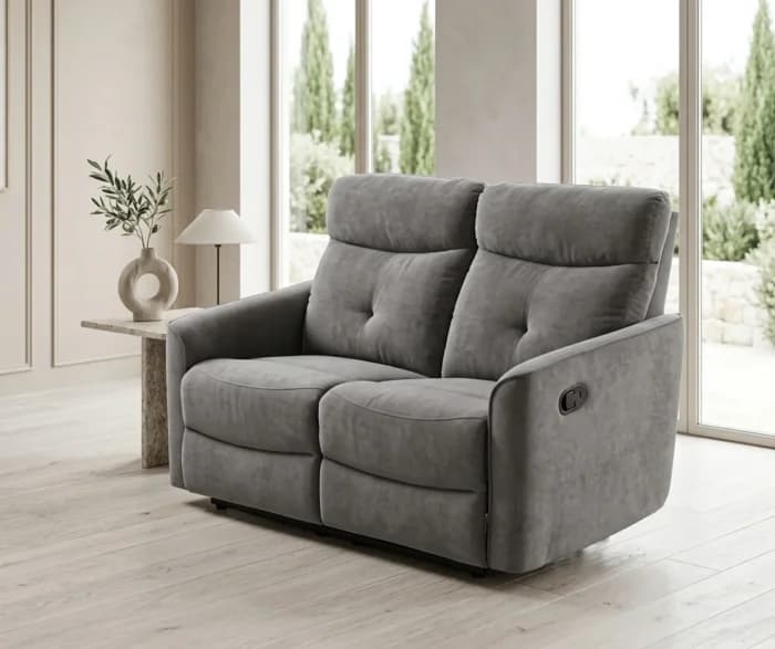 CANAPE 2 PLACES 2 RELAX TISSUS- GRIS CLAIR - Image 1