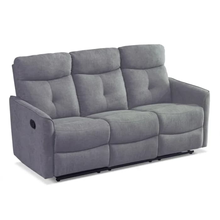CANAPE 3 PLACES 2 RELAX TISSUS - GRIS CLAIR - Image 1