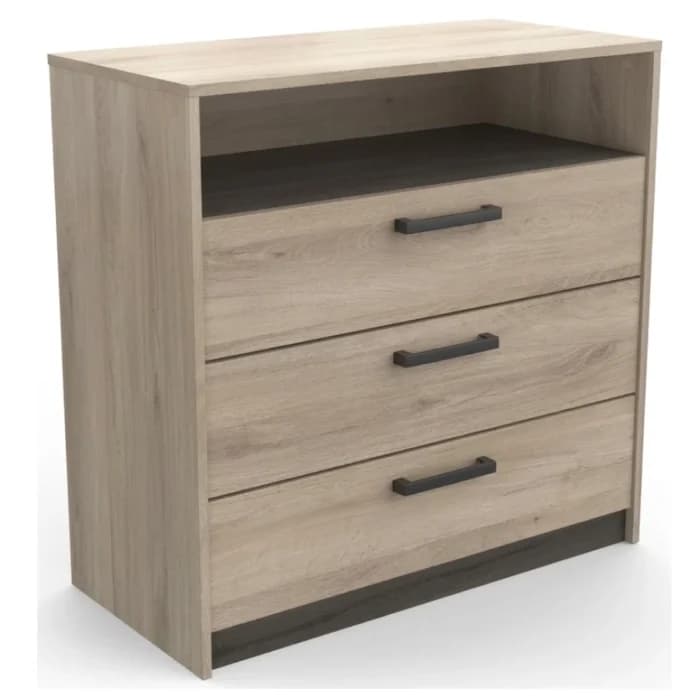 COMMODE 3 TIROIRS ET 1 NICHE - CHÊNE