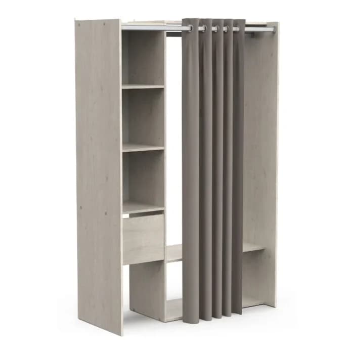 KIT DRESSING 1 TIROIR   / 1 PENDERIE / RIDEAU - CHENE - Image 1