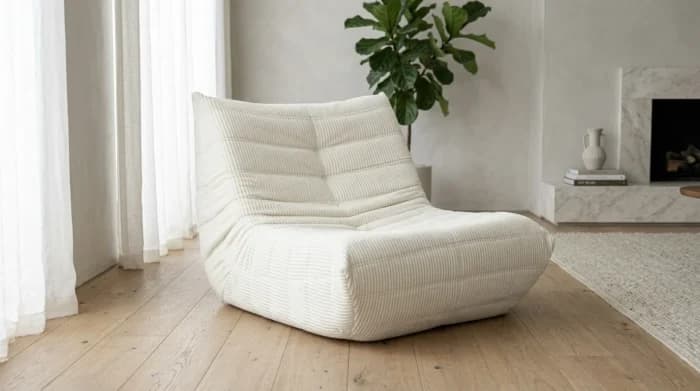 FAUTEUIL COMPRESSÉ EN TISSU - BLANC - Image 1