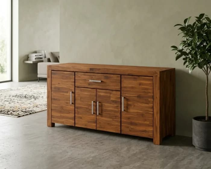BUFFET 4 PORTES + 1 TIROIR - BOIS MASSIF - Image 1
