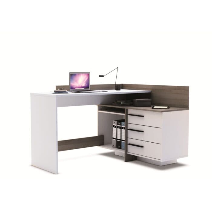 BUREAU D'ANGLE 3 TIROIRS - CHENE - Image 2