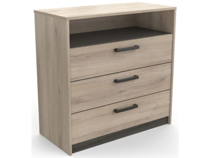 COMMODE 3 TIROIRS ET 1 NICHE - CHÊNE - Image 2