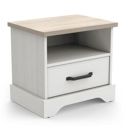 CHEVET 1 TIROIR + 1 NICHE -  CHENE KRONBERG / BLANC - Image 2