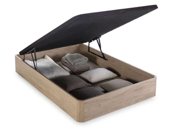 SOMMIER 160 X 200 CM AVEC COFFRE RELEVABLE - CHENE/ ARJONA - Image 2