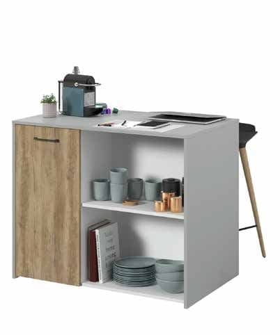ILOT 1 PORTE + 2 NICHES -  CHÊNE ET BLANC - Image 2