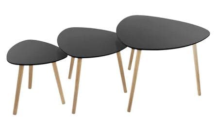 LOT DE 3 TABLES BASSSES - NOIR - Image 2