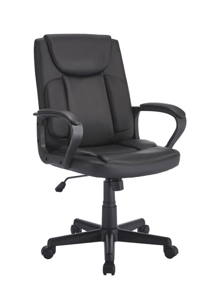 FAUTEUIL DE BUREAU EN PU - NOIR - Image 2