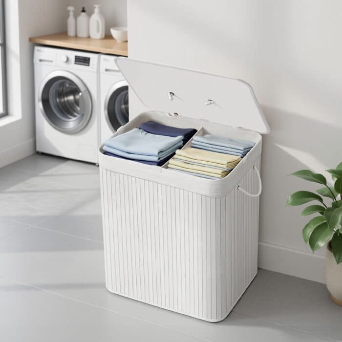 PANIER À LINGE 120L - BLANC - Image 2