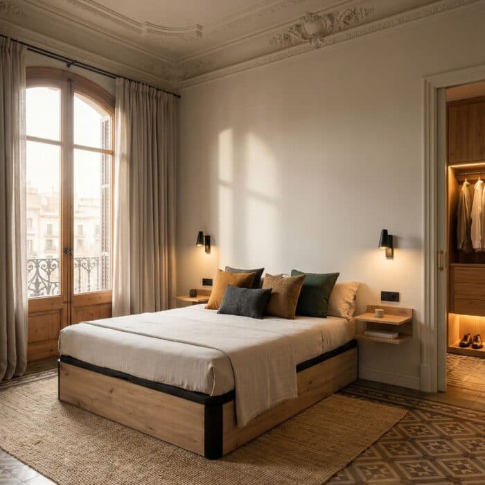 SOMMIER COFFRE RELEVABLE 140X 190 - CHÊNE ET NOIR ( SANS MATELAS) - Image 2