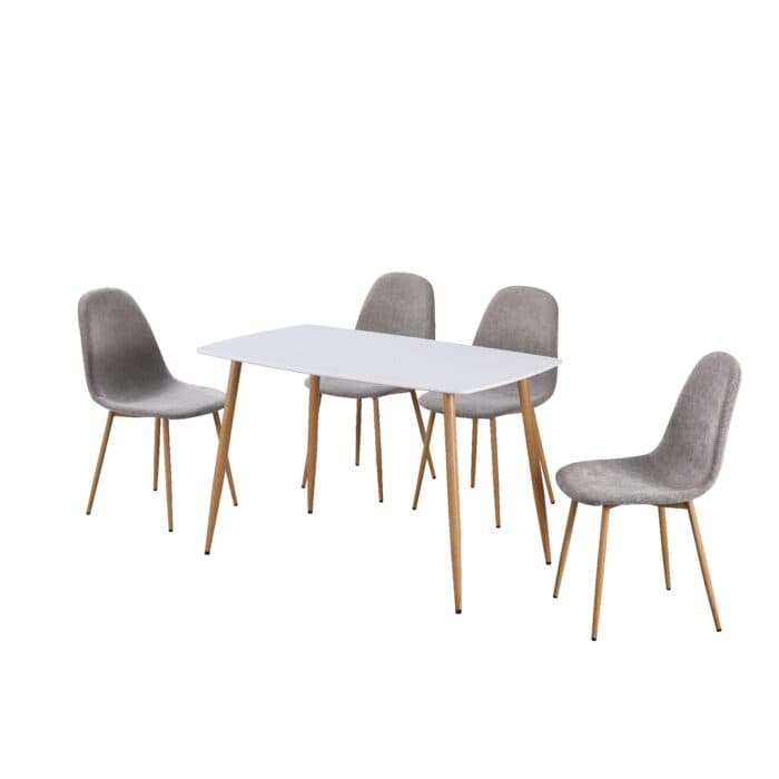 TABLE + 4 CHAISES EN TISSU - GRIS - Image 2