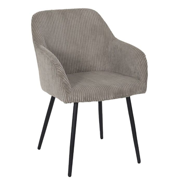 FAUTEUIL EN TISSU CÔTELÉ - TAUPE - Image 2