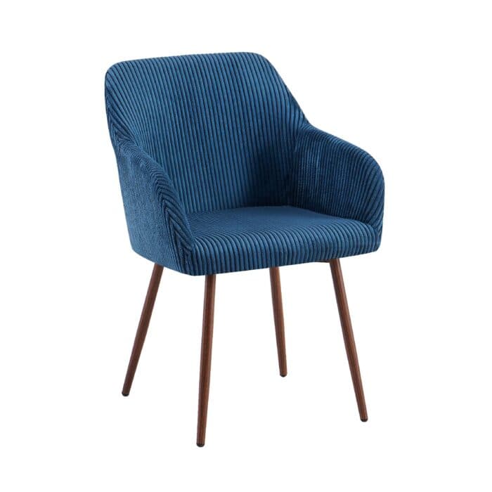FAUTEUIL EN TISSU CÔTELÉ - BLEU - Image 2