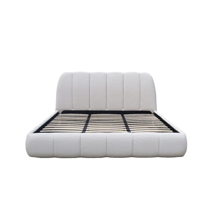 LIT + SOMMIER 180X200 CM EN TISSU - BEIGE - Image 2