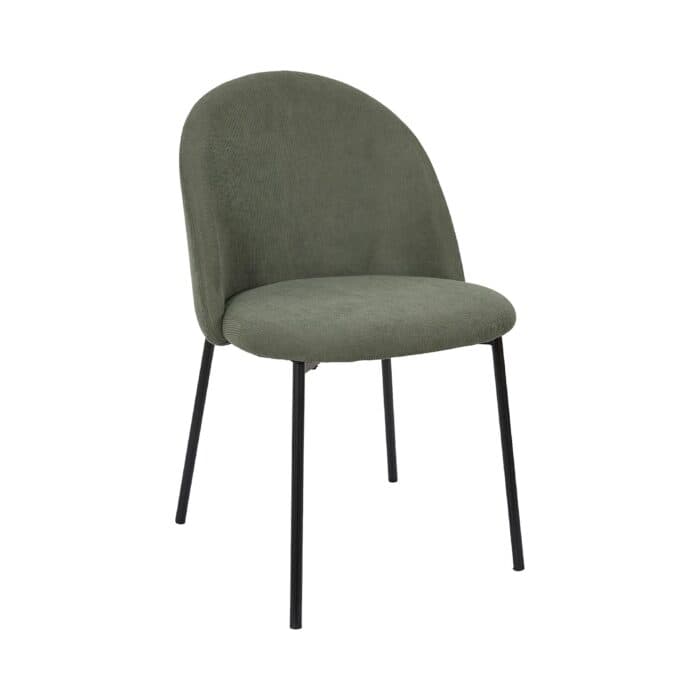 CHAISE DOSSIER ARCHE EN VELOURS CÔTELÉ - VERT - Image 2