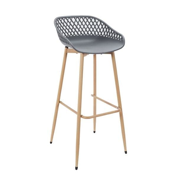 TABOURET DE BAR EN PLASTIQUE - GRIS - Image 2