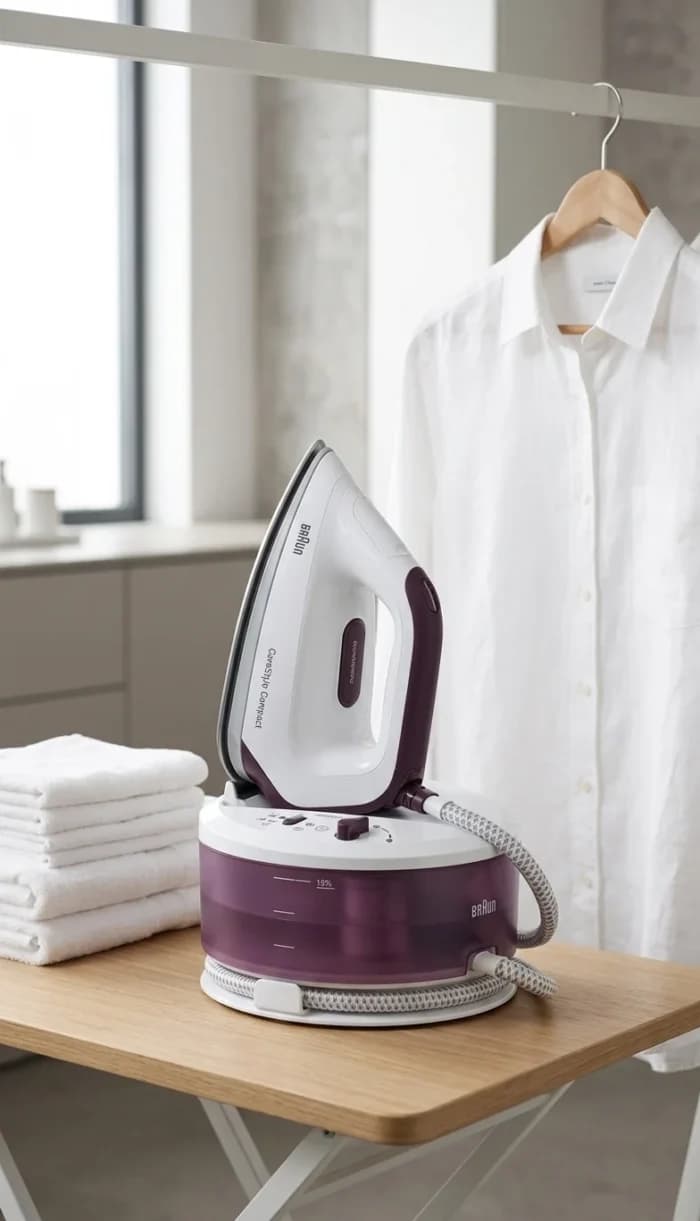 CENTRALE VAPEUR CARESTYLE COMPACT 6 BARS 2400 W 125 G/MIN - BLANC &amp; MAUVE - BRAUN - Image 1