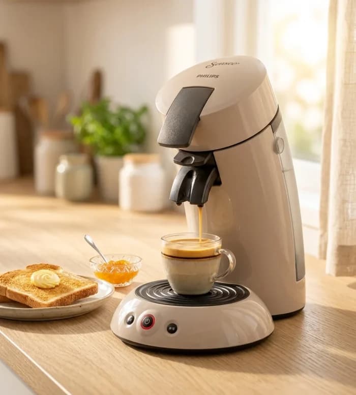 CAFETIÈRE À DOSETTES SENSEO ORIGINAL 0,7 L CREMA PLUS - NOUGAT - PHILIPS - Image 1