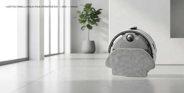 LAVETTES FIBRES LAVABLES POUR ASPIRATEUR S10 - GRIS - XIAOMI - Image 1
