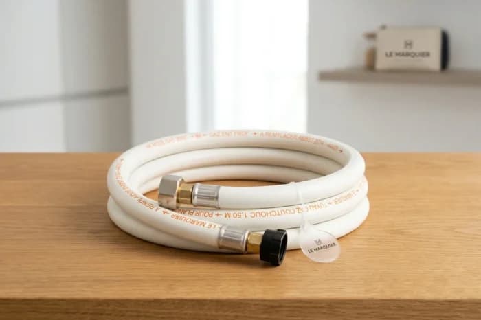 TUYAU GAZ CAOUTCHOUC 1,50 M POUR PLANCHA - LE MARQUIER - Image 1
