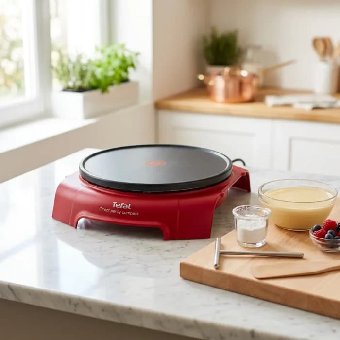 CRÊPIÈRE 34 CM 1000 W THERMOSTAT RÉGLABLE REVÊTEMENT ANTIADHÉSIF - ROUGE - TEFAL - Image 1