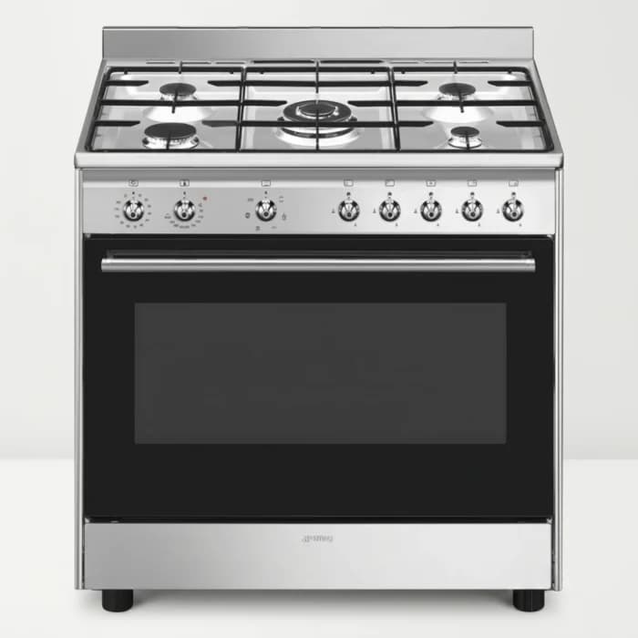 CUISINIÈRE MIXTE GAZ / FOUR ÉLECTRIQUE 115 L INOX - SMEG - Image 1