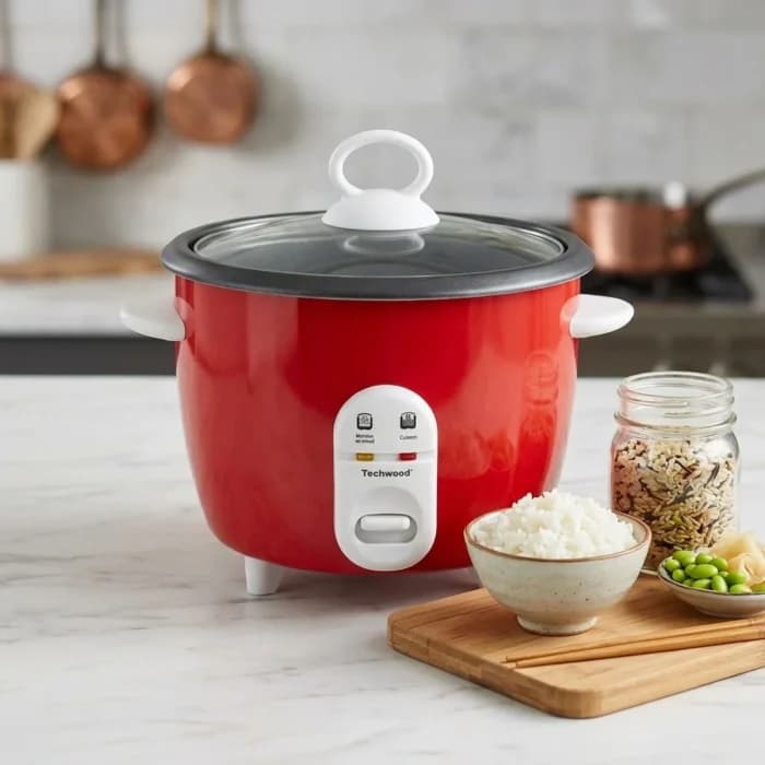 CUISEUR À RIZ 1 L 400 W MAINTIEN AU CHAUD - ROUGE - TECHWOOD - Image 1
