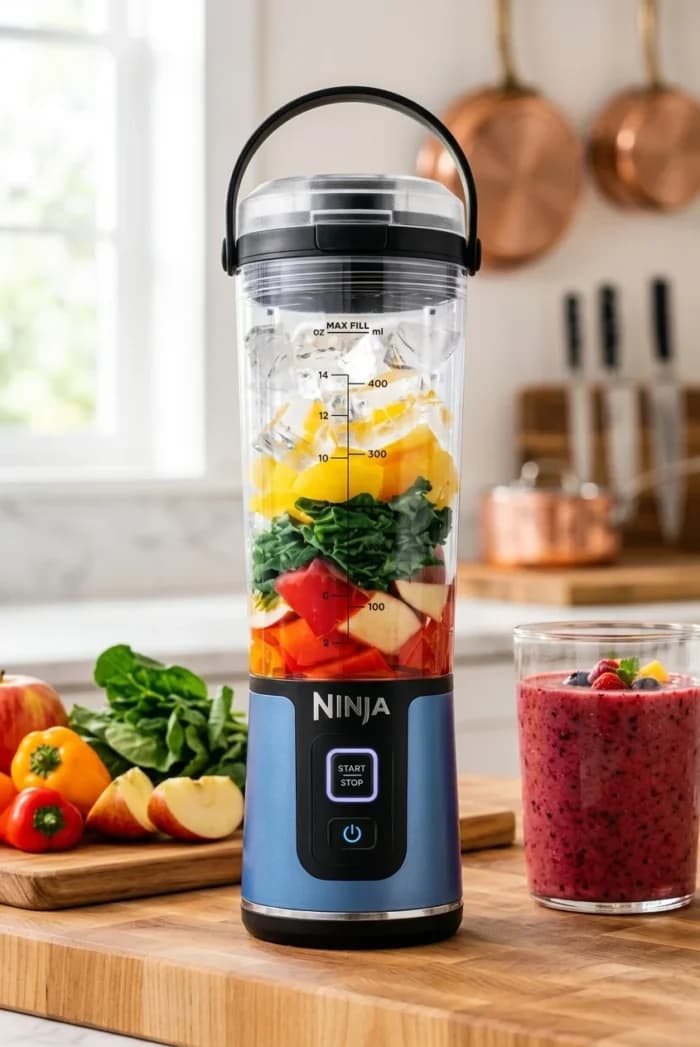 BLENDER PORTABLE SANS FIL RECHARGEABLE USB-C 530 ML - BLEU - NINJA - Image 1