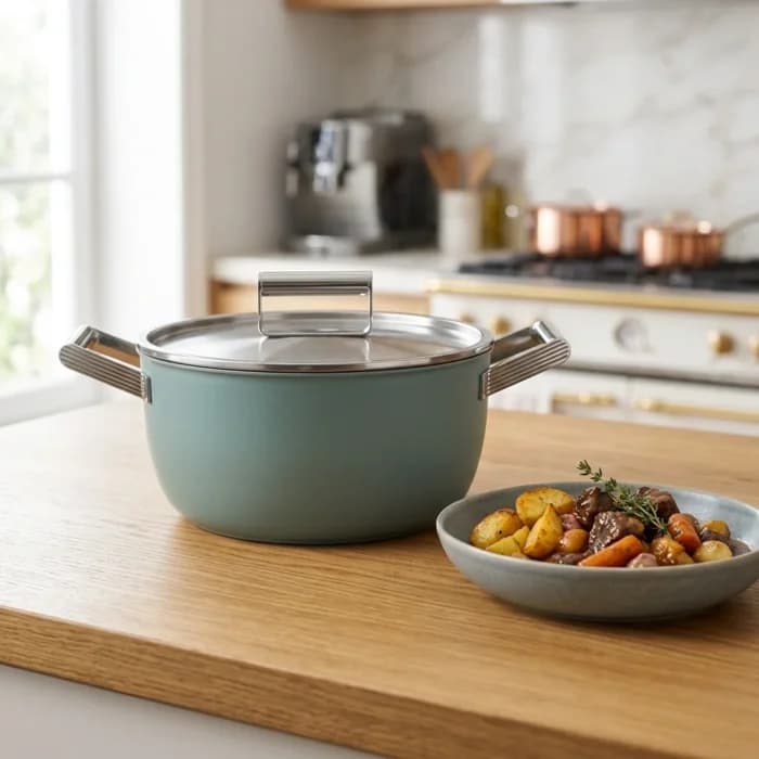 FAITOUT 24 CM ANTIADHÉSIF - VERT ÉMERAUDE - SMEG - Image 1