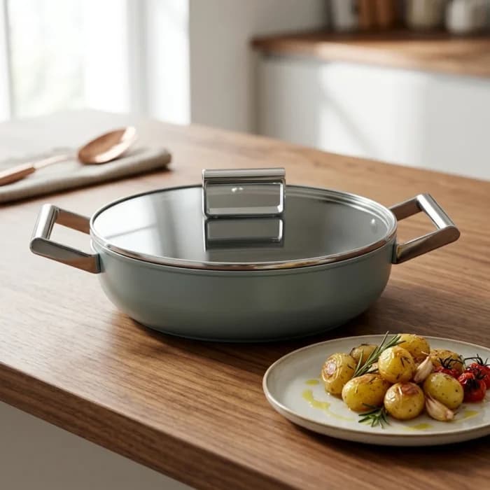 SAUTEUSE 28 CM ANTIADHÉSIVE - VERT ÉMERAUDE - SMEG - Image 1