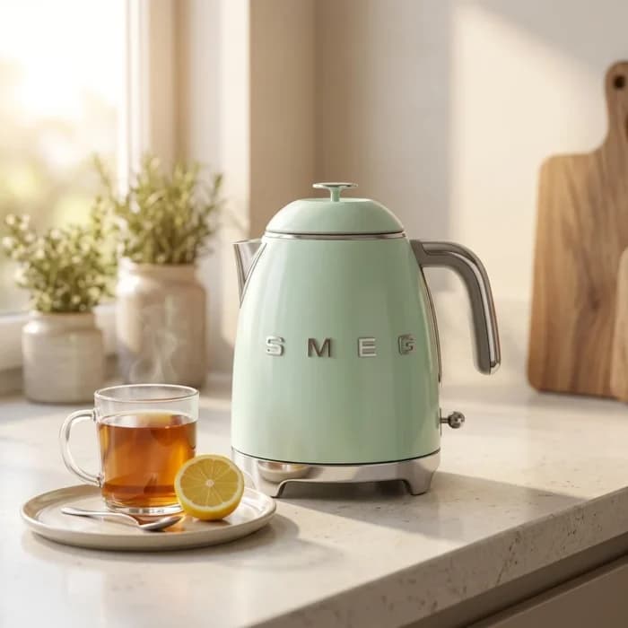 MINI BOUILLOIRE ÉLECTRIQUE STYLE ANNÉES 50 0,8 L 1400 W - VERT D'EAU - SMEG - Image 1