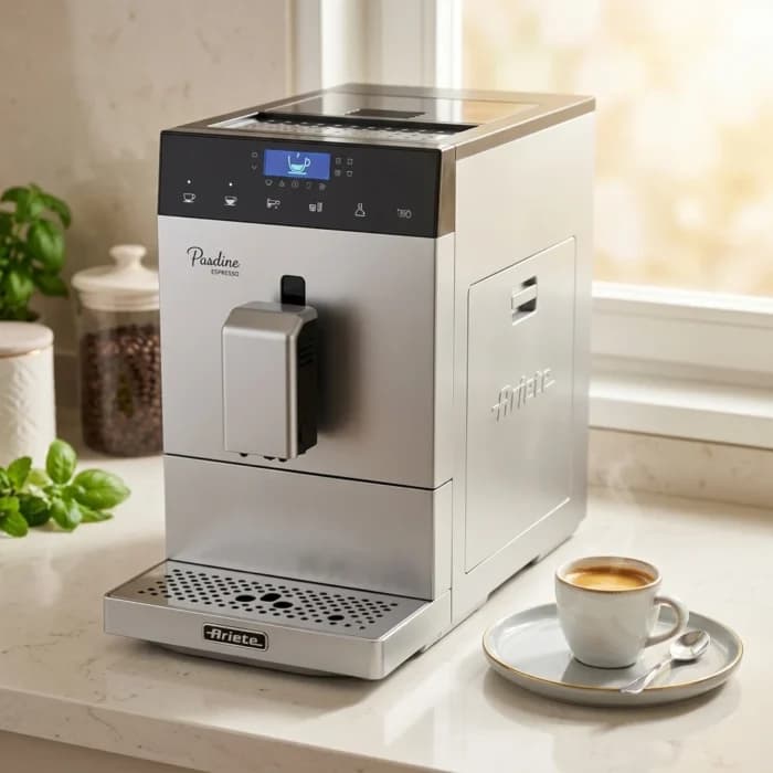 MACHINE EXPRESSO AUTOMATIQUE 19 BARS ÉCRAN LCD 1350 W - ARGENTÉ - ARIETE - Image 1
