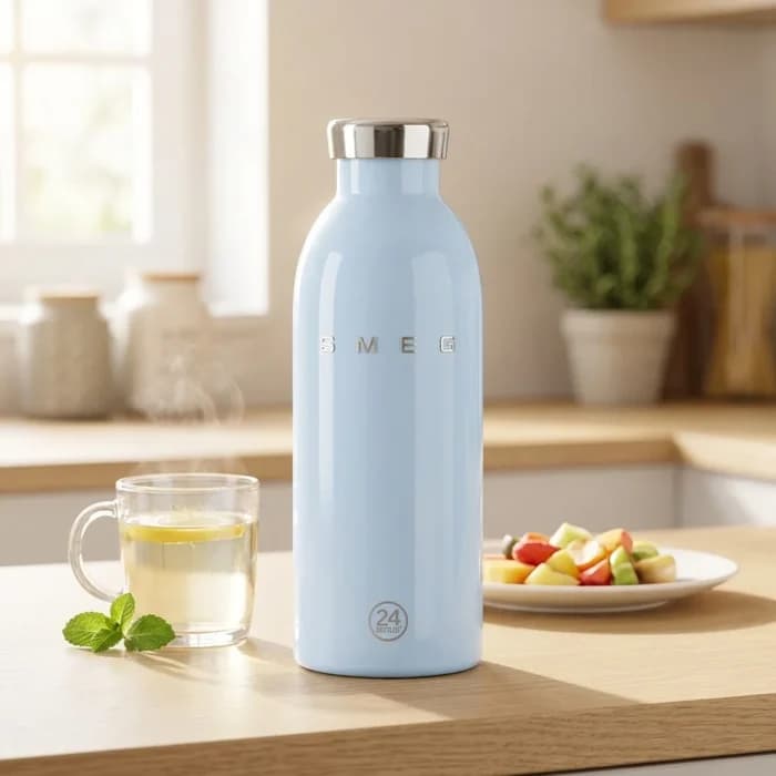 BOUTEILLE ISOTHERME 500 ML EN ACIER INOXYDABLE - BLEU AZUR - Image 1