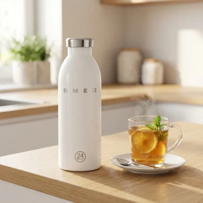 BOUTEILLE ISOTHERME 500 ML EN ACIER INOXYDABLE - BLANC - Image 1