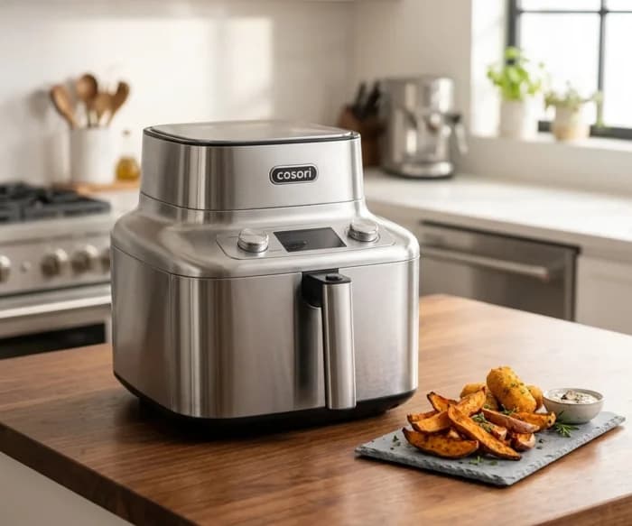 FRITEUSE AIRFRYER 6,2 L CONNECTÉE EN INOX - ARGENT - Image 1