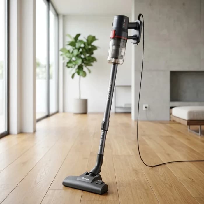 ASPIRATEUR-BALAI 2 EN 1 FILAIRE HEPA - NOIR - Image 1