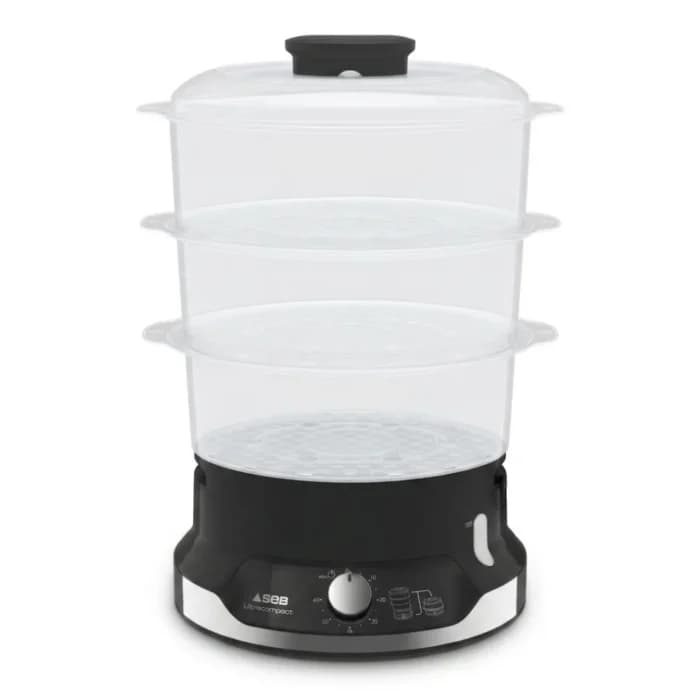 CUISEUR VAPEUR COMPACT 3 BOLS EMPILABLES 9 L - NOIR - Image 1