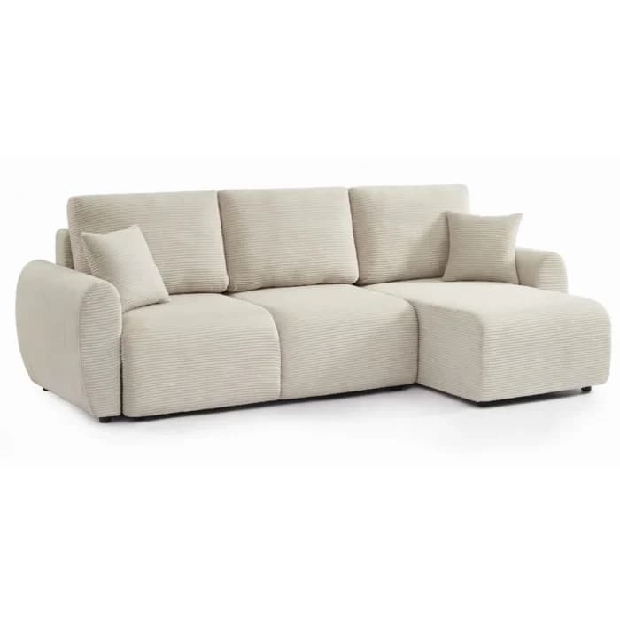 CANAPÉ D'ANGLE CONVERTIBLE - BEIGE - Image 1