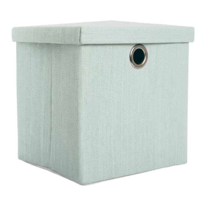 BOÎTE DE RANGEMENT CARRÉE EN PLASTIQUE - VERT CLAIR - Image 1