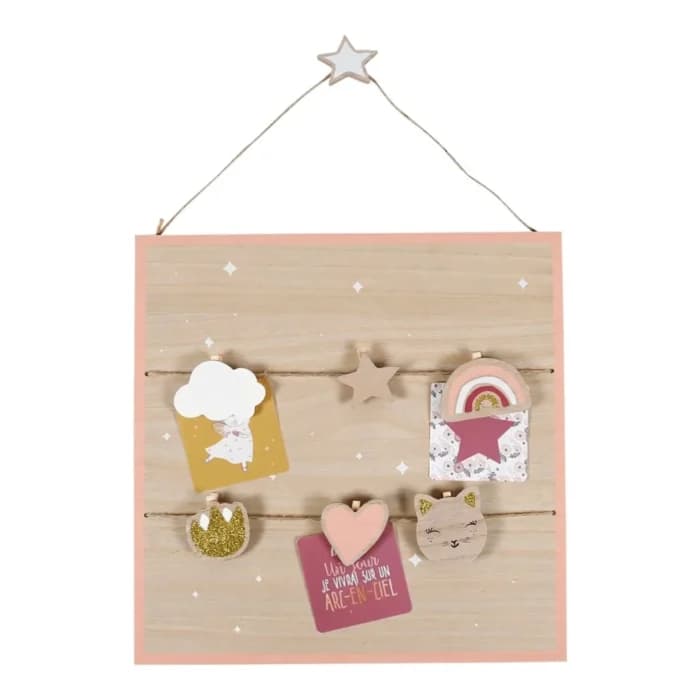 PÊLE-MÊLE EN BOIS - ROSE ET DORÉ - Image 1