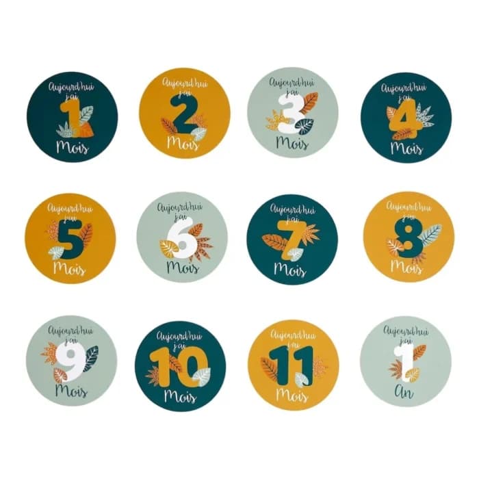 CARTES ÉTAPES DU MOIS BÉBÉ EN CARTON - Image 1
