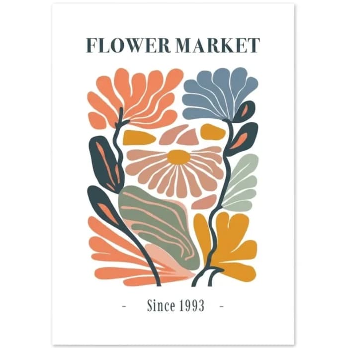 AFFICHE FLOWER MARKET 50X70 CM - Image 1