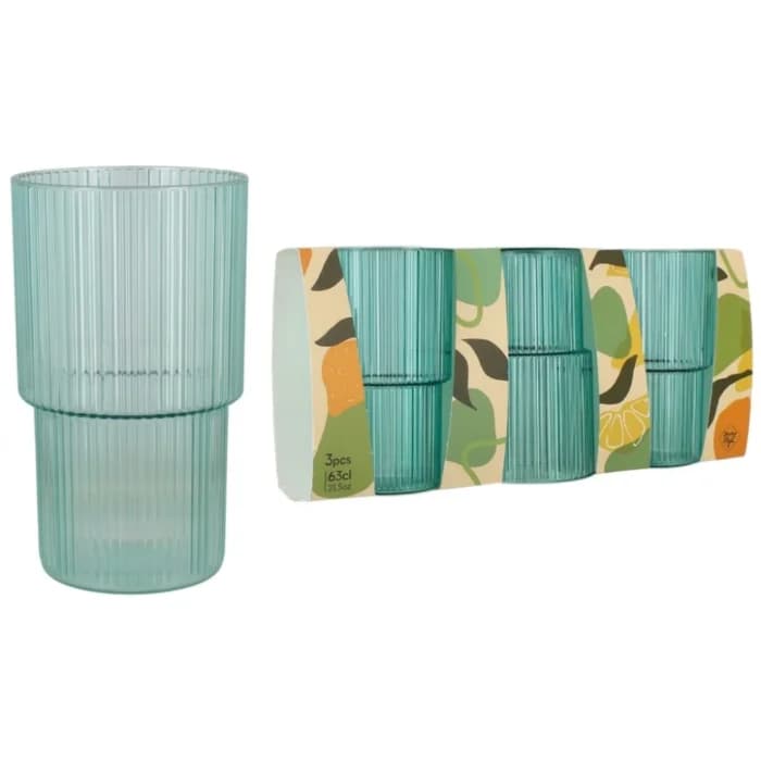 LOT DE 3 GOBELETS 63 CL EN PLASTIQUE - VERT - Image 1