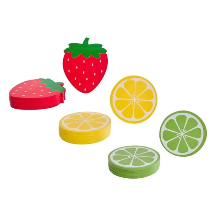 LOT DE 6 SOUS-VERRES MOTIF FRUITS - Image 1